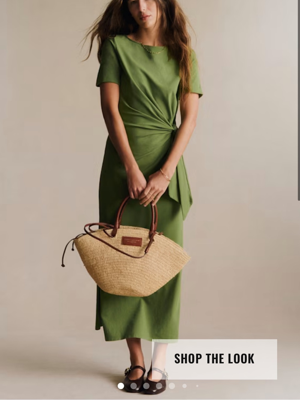 Sezane Pippa Maxi Dress Olive Green Medium NWT